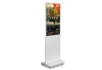 Mobil digital totem DKS-LED43, 43 in Display, Android 11, hvid, 610 mm x 450 mm x 1.881 mm, TecMaschin 