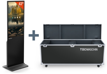 Digital totem DKS-LED43 inkl. transportkasse, 43 in Display, Android 13, sort, TecMaschin 