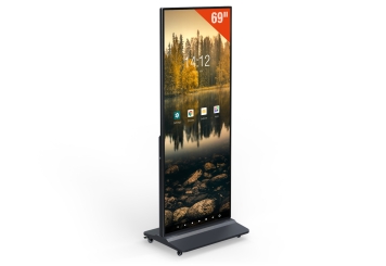 Mobil digital totem DKS-LED69, 69 in Display, Android 11, sort, 675 mm x 500 mm x 1.726 mm, TecMaschin 