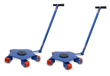 2 x Transportvogn TFW-L6000, maks. belastning 6.000 kg, 360° drejelig, inkl. trækstang, SolidHub 