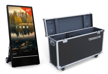 Digital udendørs totem DAO-LCD43E inkl. transportkasse, 43 in med batteri, Android 13, TecMaschin 