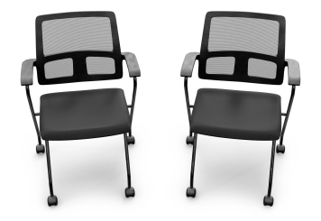 2 x konferencestol EMMA med hjul – pladsbesparende sammenklappelig, TOPREGAL 