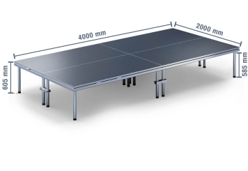 4 m x 2 m Mobil event-scene EBM850/2, 605 mm høj, 4 moduler 850 kg maks. belastning 