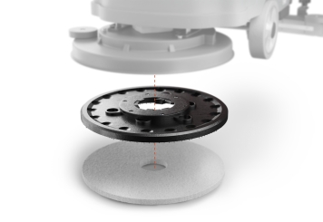 White cleaning pad for scrubber dryer SWM33, 455 mm, wipeket 