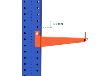 2,8 m rayonnage cantilever KR6000 / Peint / Unilatéral / hauteur 3 m / 75 cm cantilever profondeur / 5 niveaux 
