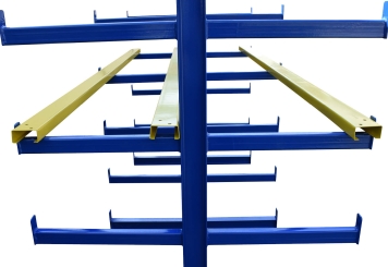 6,3 m rayonnage cantilever KR2500 / Peint / Bilatéral / hauteur 2 m / 5 niveaux / 50 cm cantilever profondeur 