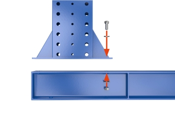 3,3 m rayonnage cantilever KR3000 / Peint / Unilatéral / 50 cm cantilever profondeur / hauteur 2 m / 3 niveaux 